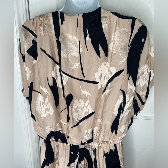 LILLIE RUBIN %100 Silk Beige and Black Women's Dress - Picture 13 of 13